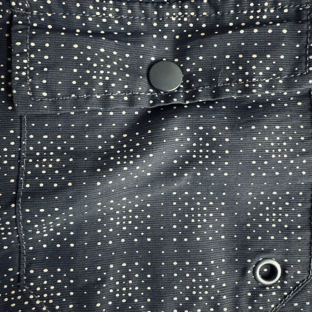 LL Bean Mens Board Shorts 33 Blue Micro Dot Snap Not Lined Outdoor Pockets NWOT